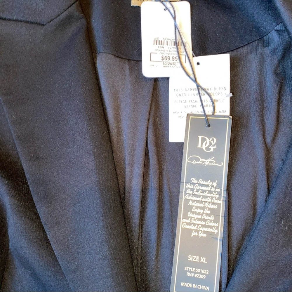DG2 Diane Gilman Blazer Women’s XL Black Ponte Knit Boyfriend Lined Jacket NWT - Picture 2 of 6